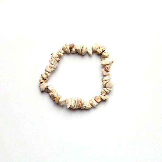 Natural Stone Bracelet Crushed Stone Bracelet Polished Chakra Bracelet Healing Grounded Energy Bracelet Energy