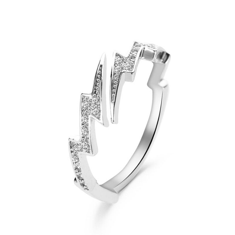 Womens Ring Gold Plated Adjustable Band Irregular Geometric Zircon Rose Gold And White Ring Creative Fashion Jewelry