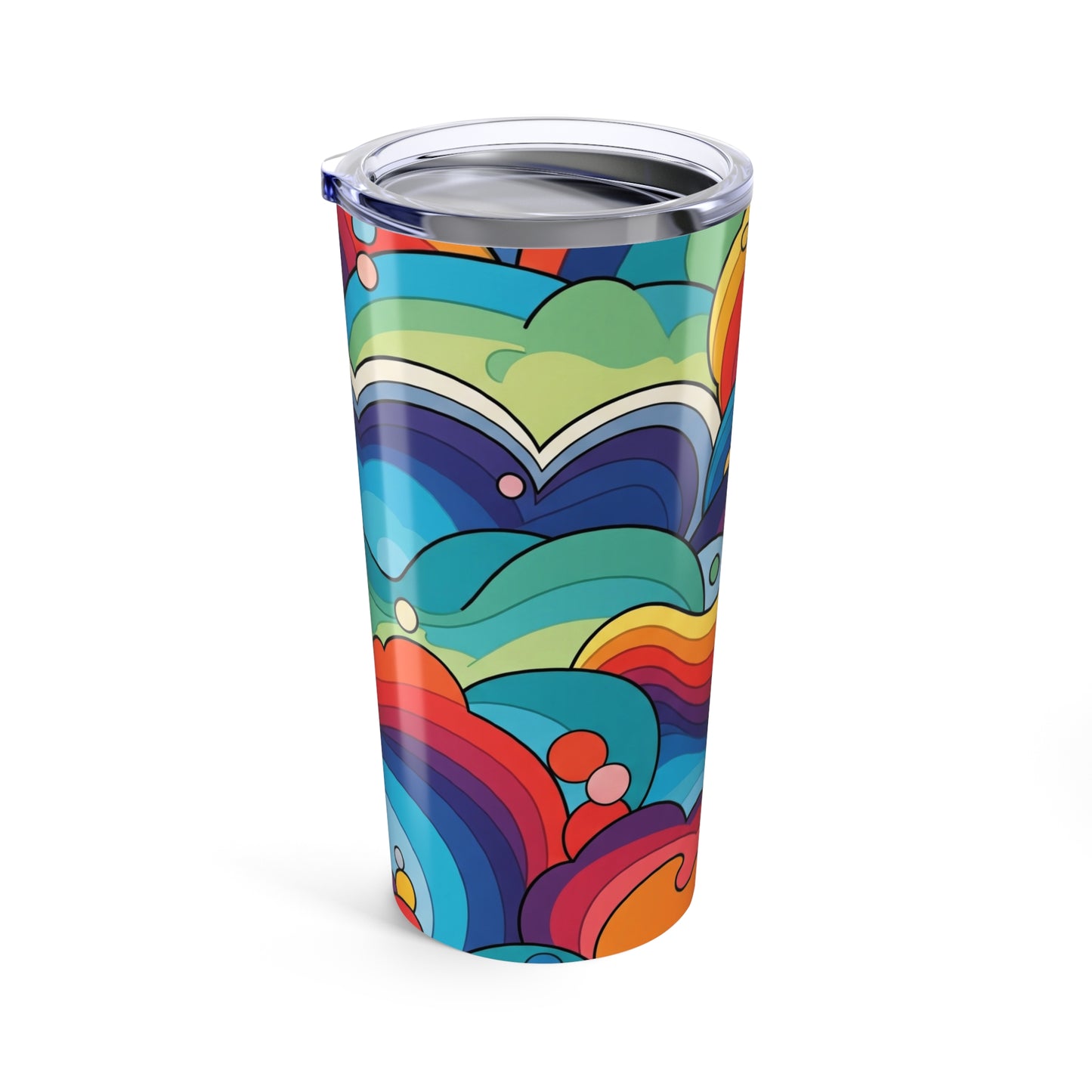 20 Ounce Stainless Steel Tumbler With Double Wall Vacuum Insulation Leak Proof Travel Coffee Mug Printed Design