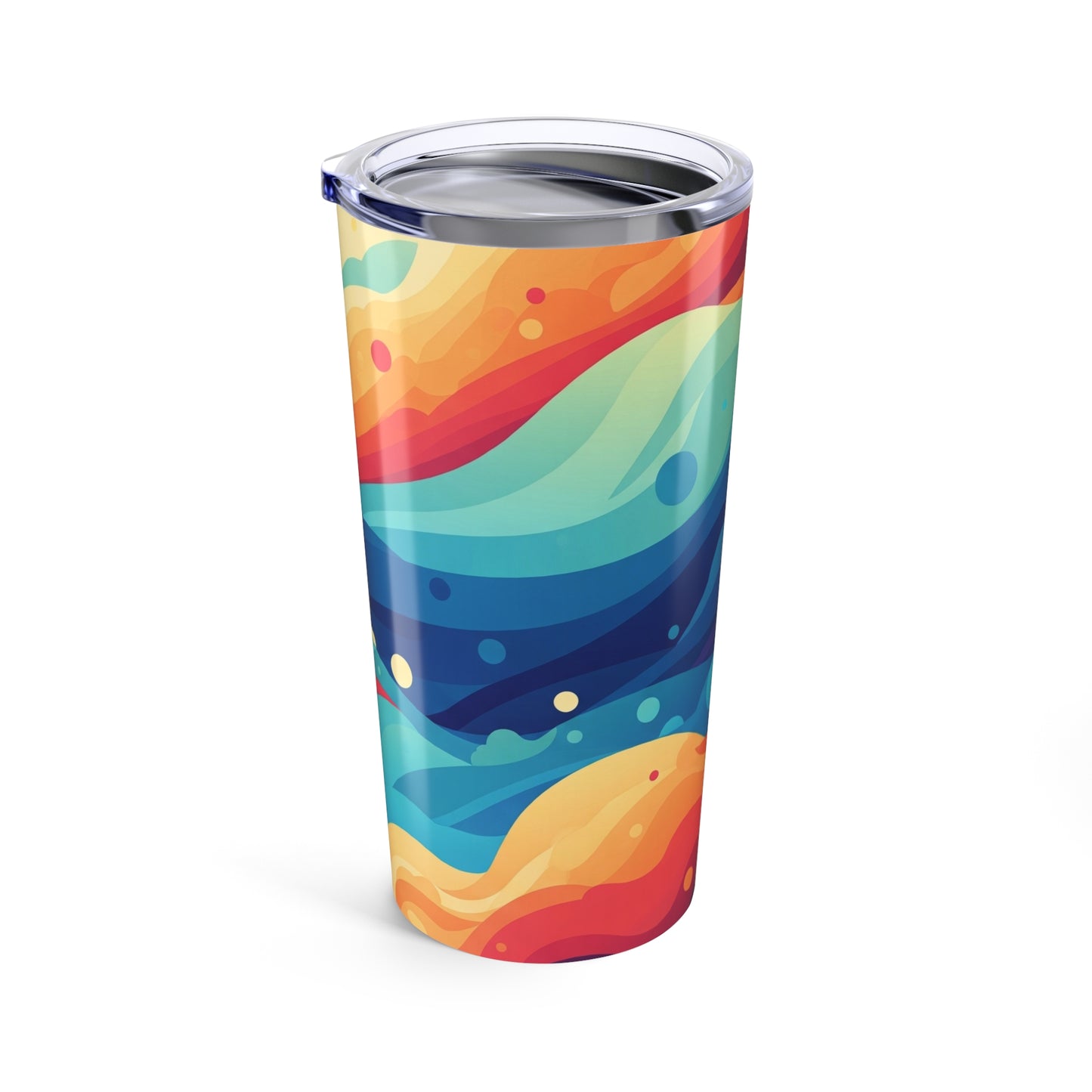 20oz Stainless Steel Tumbler With Double Wall Vacuum Insulation Spill Resistant Printed Design For Hot And Cold