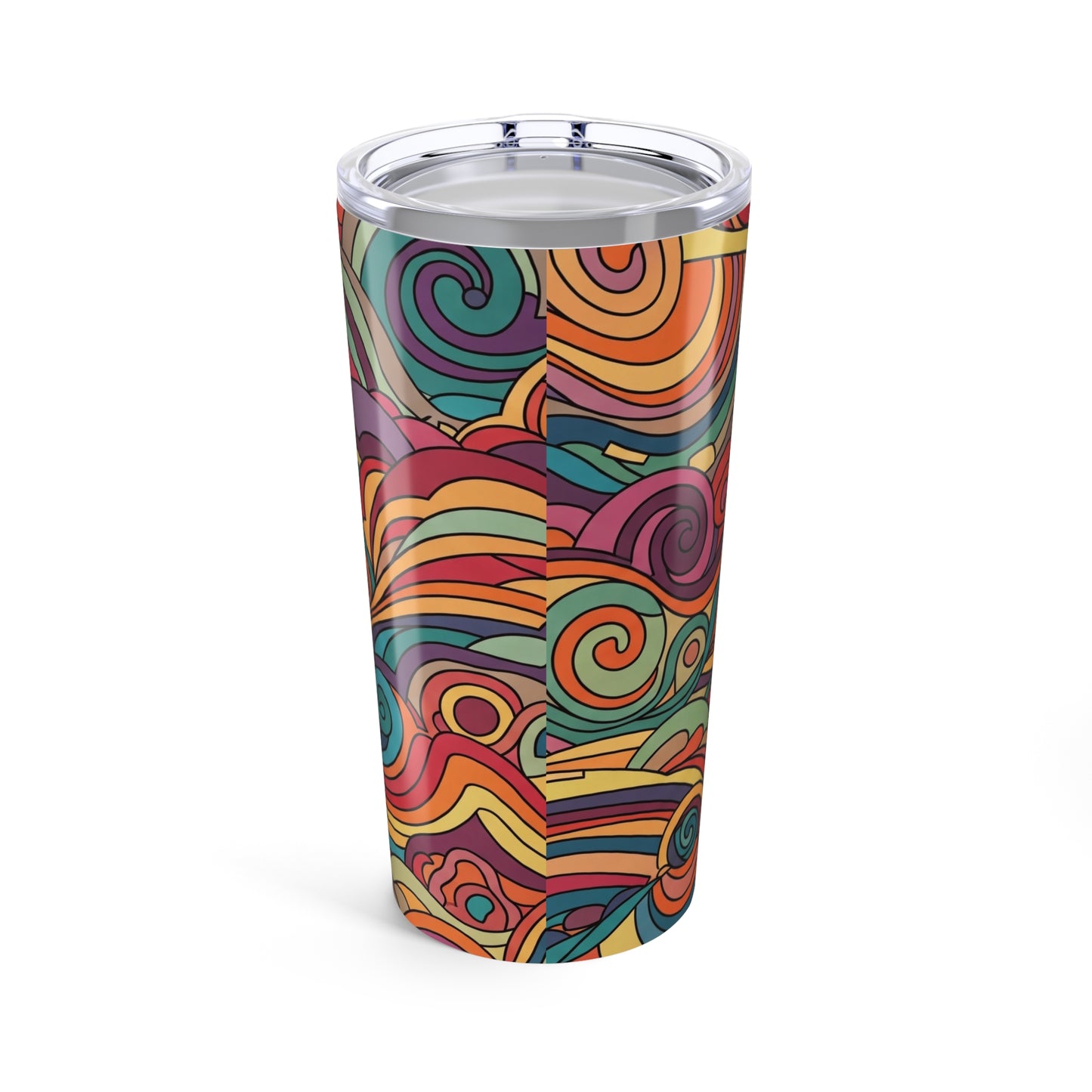 20oz Stainless Steel Tumbler With Printed Design Double Wall Insulation Spill Resistant Durable Keeps Beverages