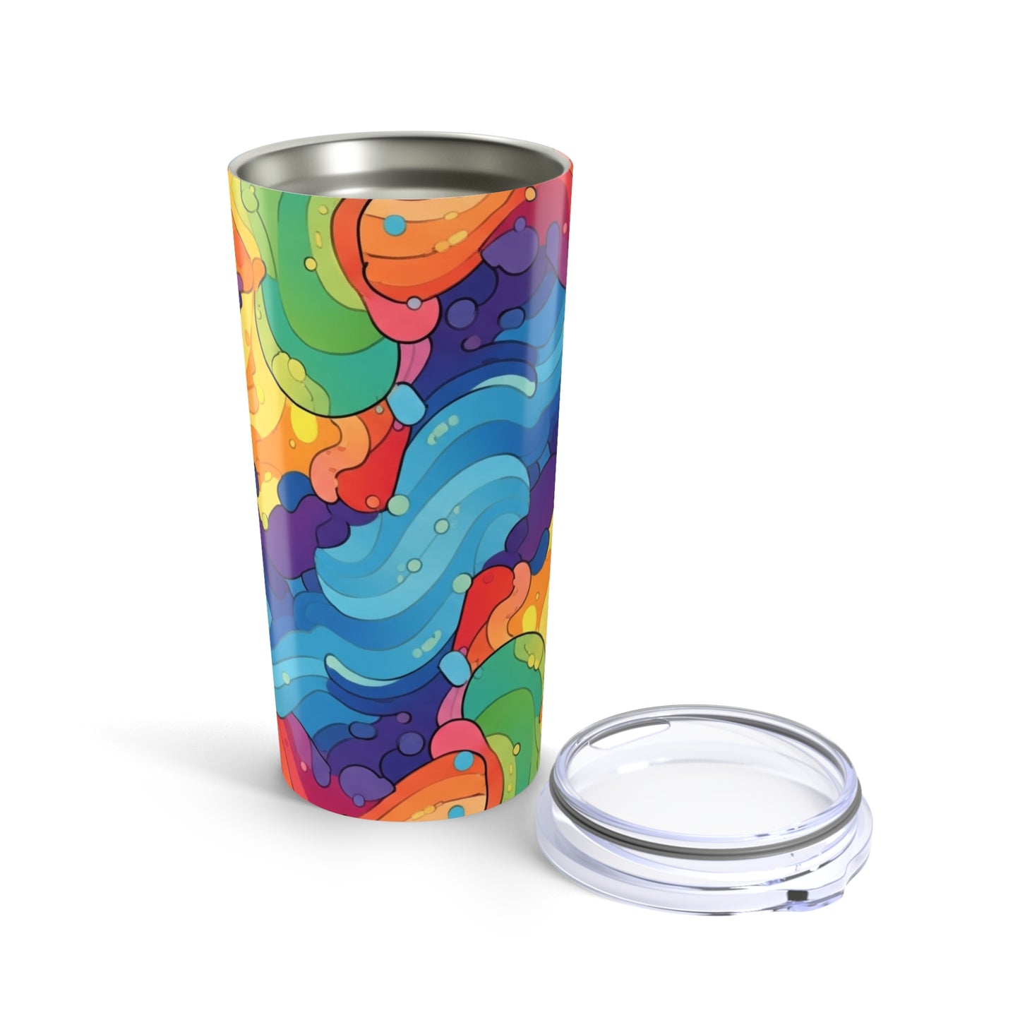 20 Oz Stainless Steel Tumbler With Double Wall Insulation And Unique Printed Design Spill Proof Coffee Mug For