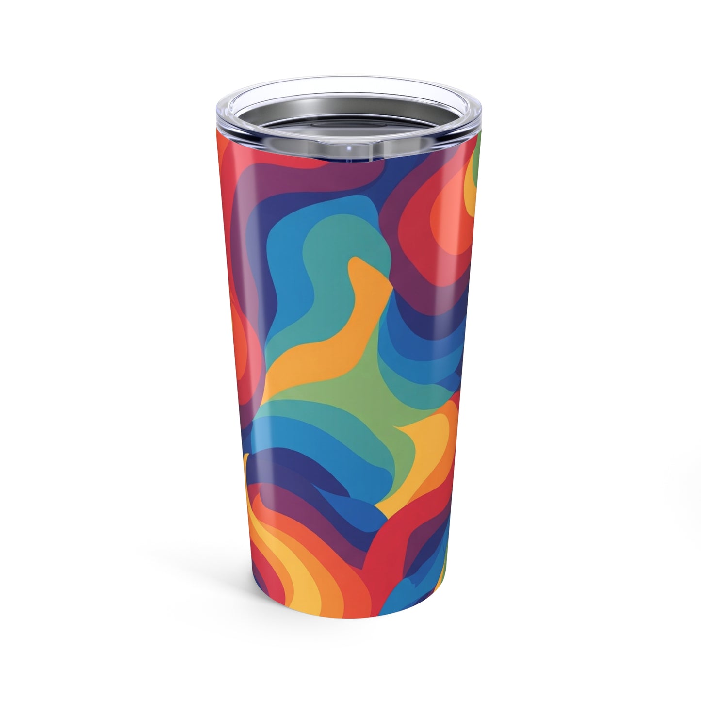 Twenty Ounce Stainless Steel Tumbler With Printed Design Vacuum Insulated Double Wall Travel Mug Spill Resistant