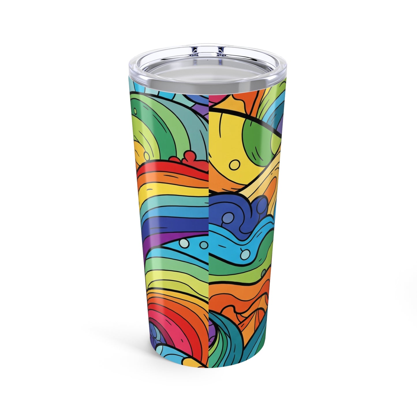 20oz Stainless Steel Tumbler With Printed Art Double Wall Vacuum Insulated Leak Proof BPA Free Hot Cold Beverage