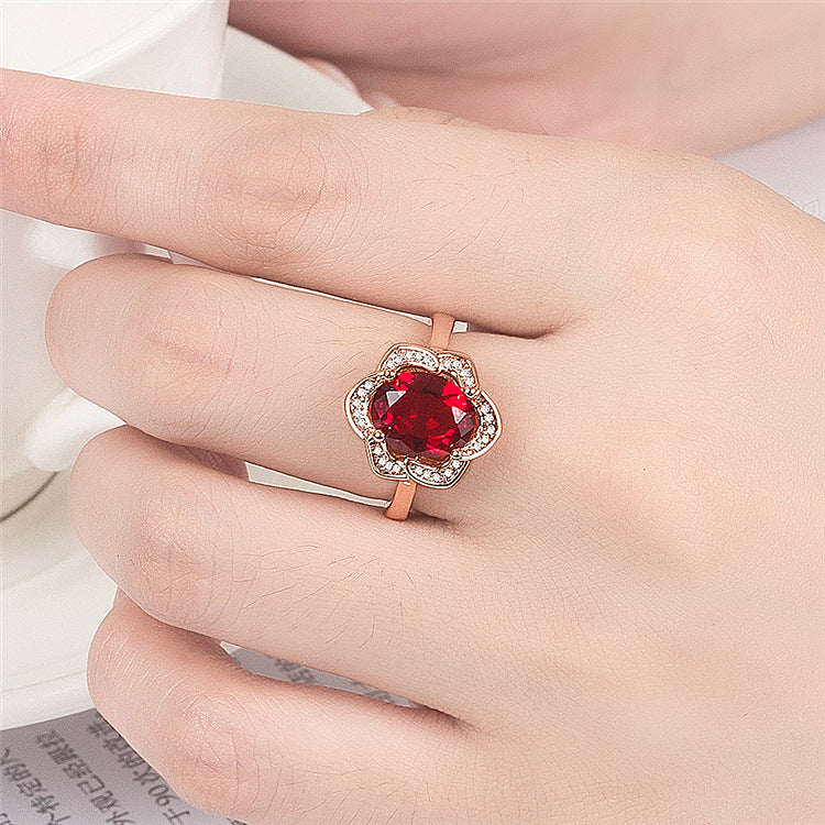 Rose Flower Ring White Gold Setting For Women Elegant Wedding Jewelry Gifts Timeless Accessory For Daily Wears