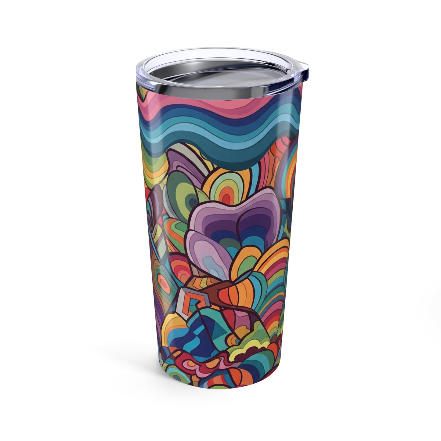 20oz Stainless Steel Tumbler With Printed Graphic Vacuum Insulated Spill Resistant Thermal Mug For Hot And Cold