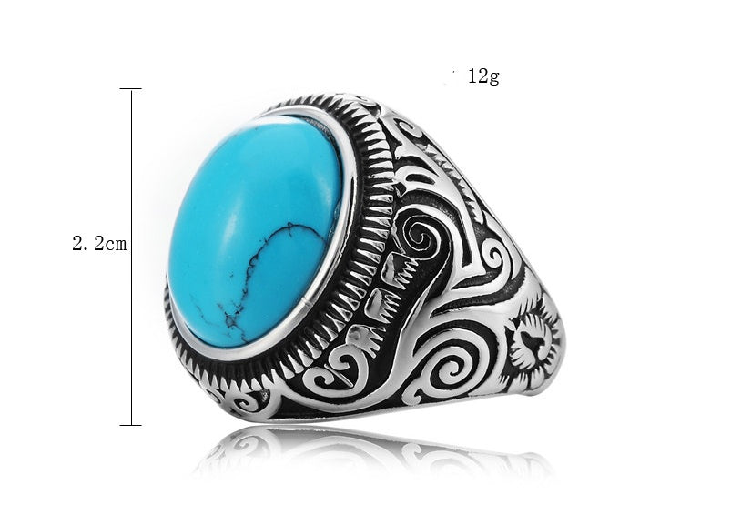 Titanium Steel Ring With Black Stone For Men Fashion Jewelry Gift Elegant Statement Accessory Size 7 8 9 10 11 12