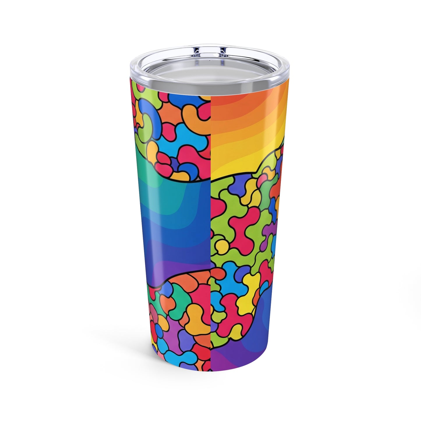 20oz Stainless Steel Printed Tumbler Double Wall Vacuum Insulated Travel Mug With Lid Leak Proof Hot Cold Durable