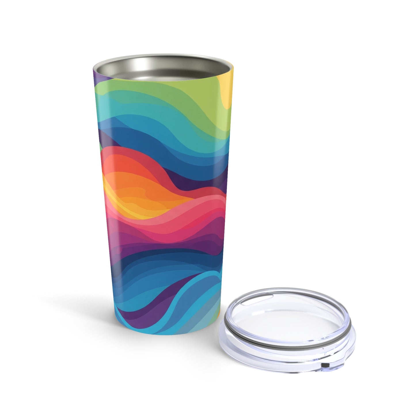 20 Ounce Stainless Steel Tumbler With Printed Art Vacuum Insulated Double Wall Leak Proof Hot Cold Coffee Cup Lid