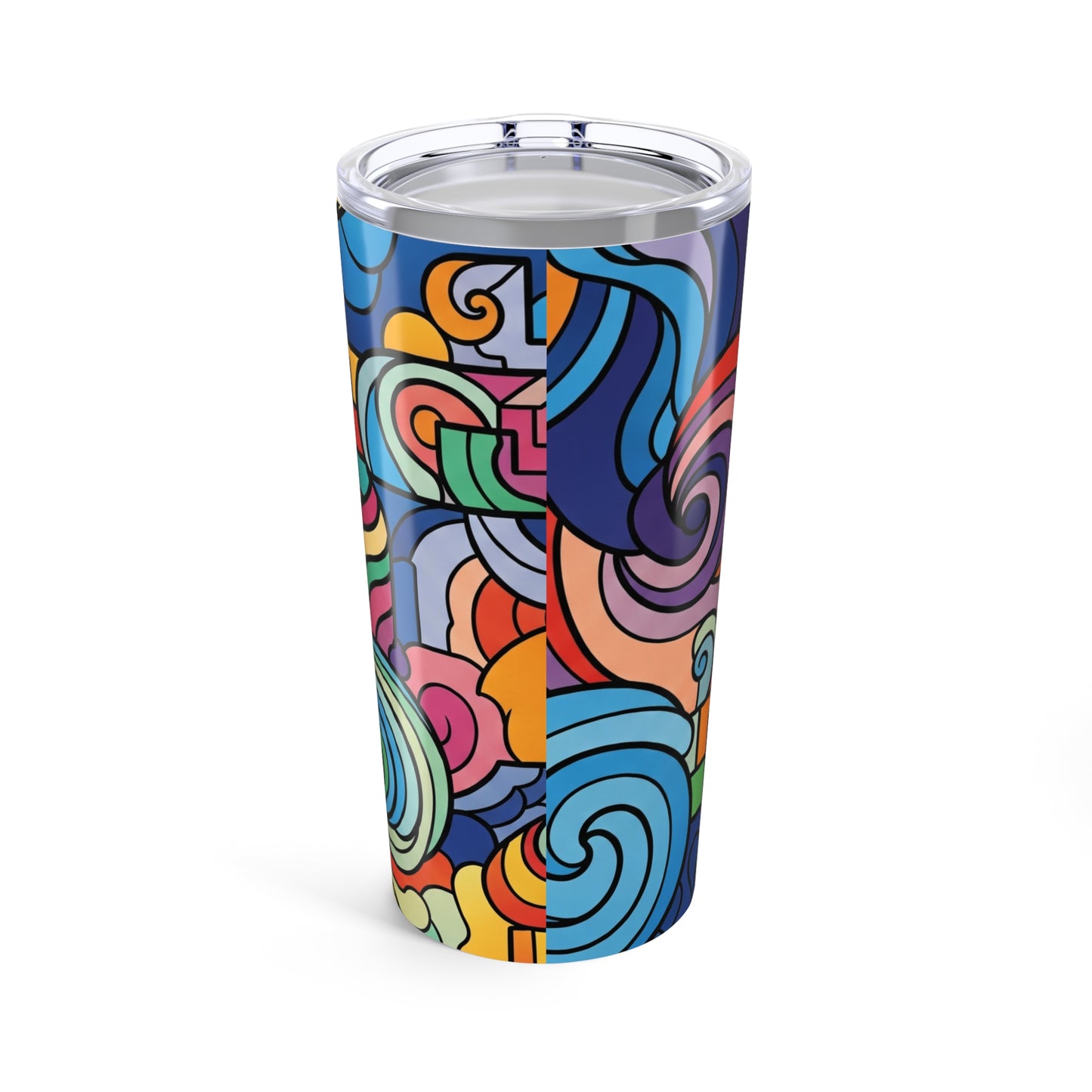 20Oz Stainless Steel Travel Mug With Double Wall Vacuum Insulation Spill Resistant Printed Design For Hot Or Cold
