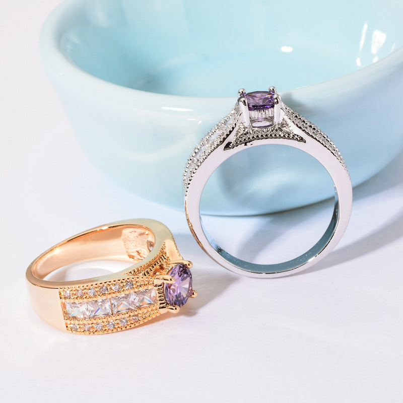 Copper Geometric Womens Ring In Platinum And Champagne Gold Finishes For Everyday Style And Trend For All Occasions