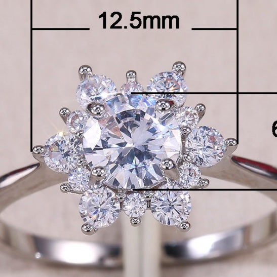 Elegant Copper Ring With Inlaid Zircon Stones Simple Band For Everyday Wear Delicate Sparkling Accent Gleaming