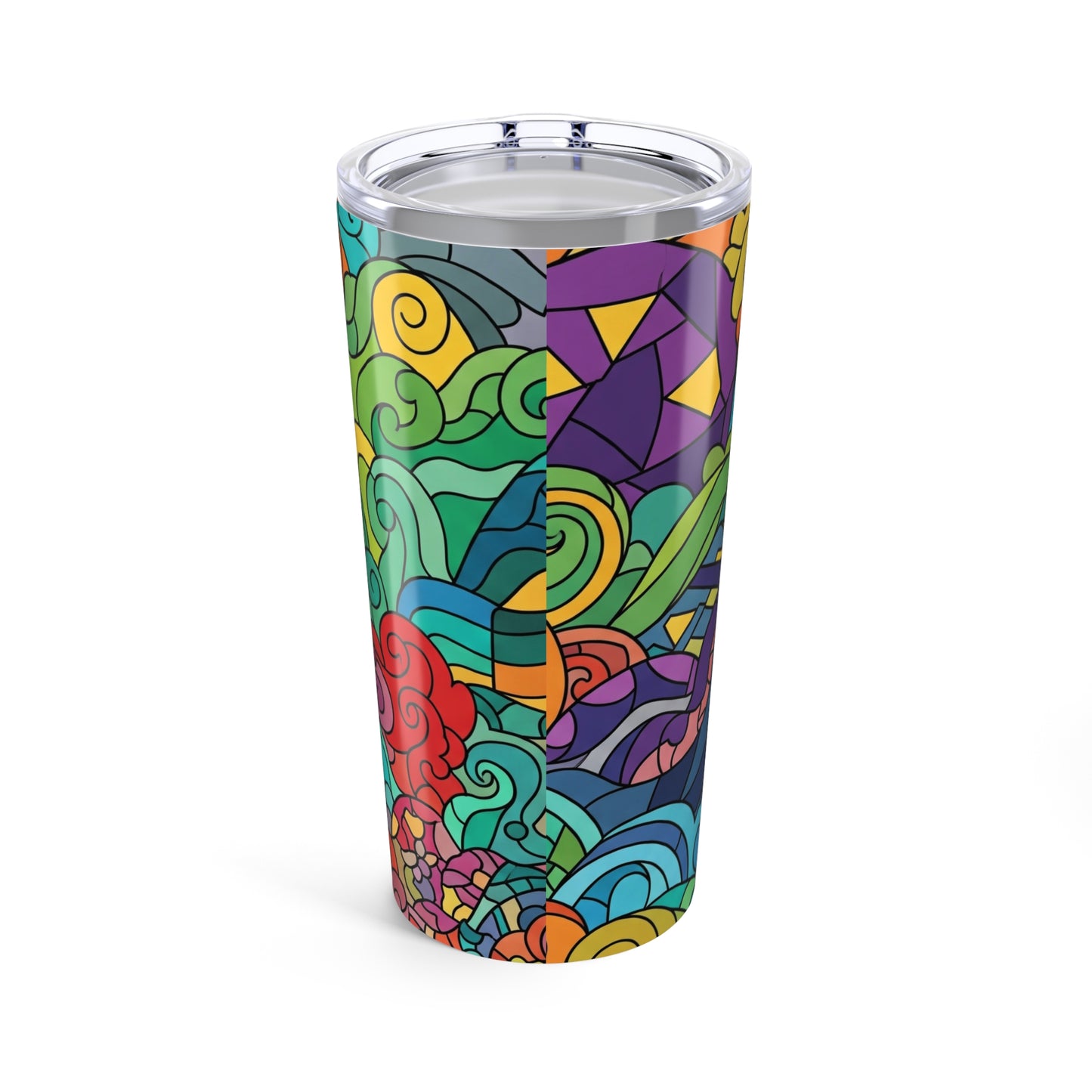 20oz Stainless Steel Tumbler Double Wall Vacuum Insulation Spill Resistant Lid Keeps Hot Or Cold Beverages Printed