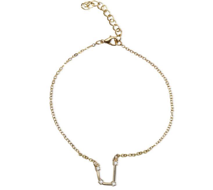 Crystal Constellation Bracelet For Women And Girls Adjustable Length Extender Chain Alloy Charm Everyday Style