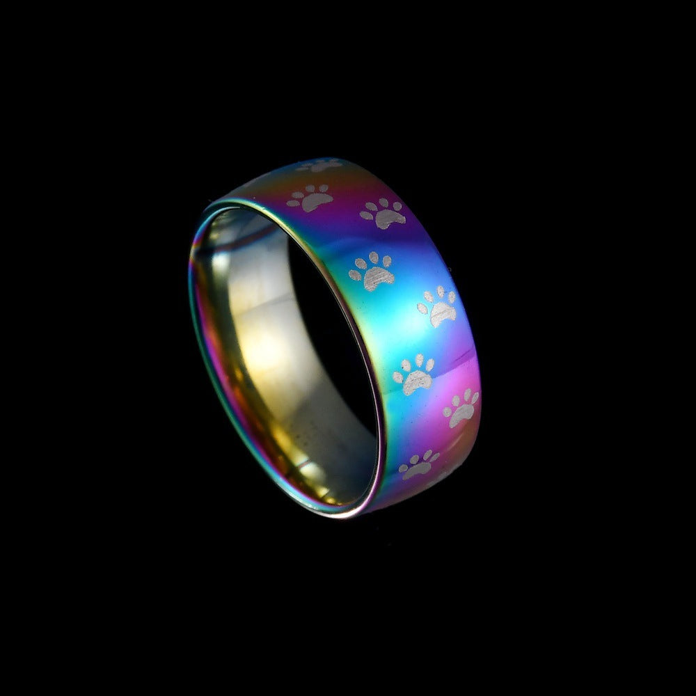 Unisex Rainbow Insect Design Ring Stainless Steel Fashion Jewelry Band for Men Women Statement Accessory Style