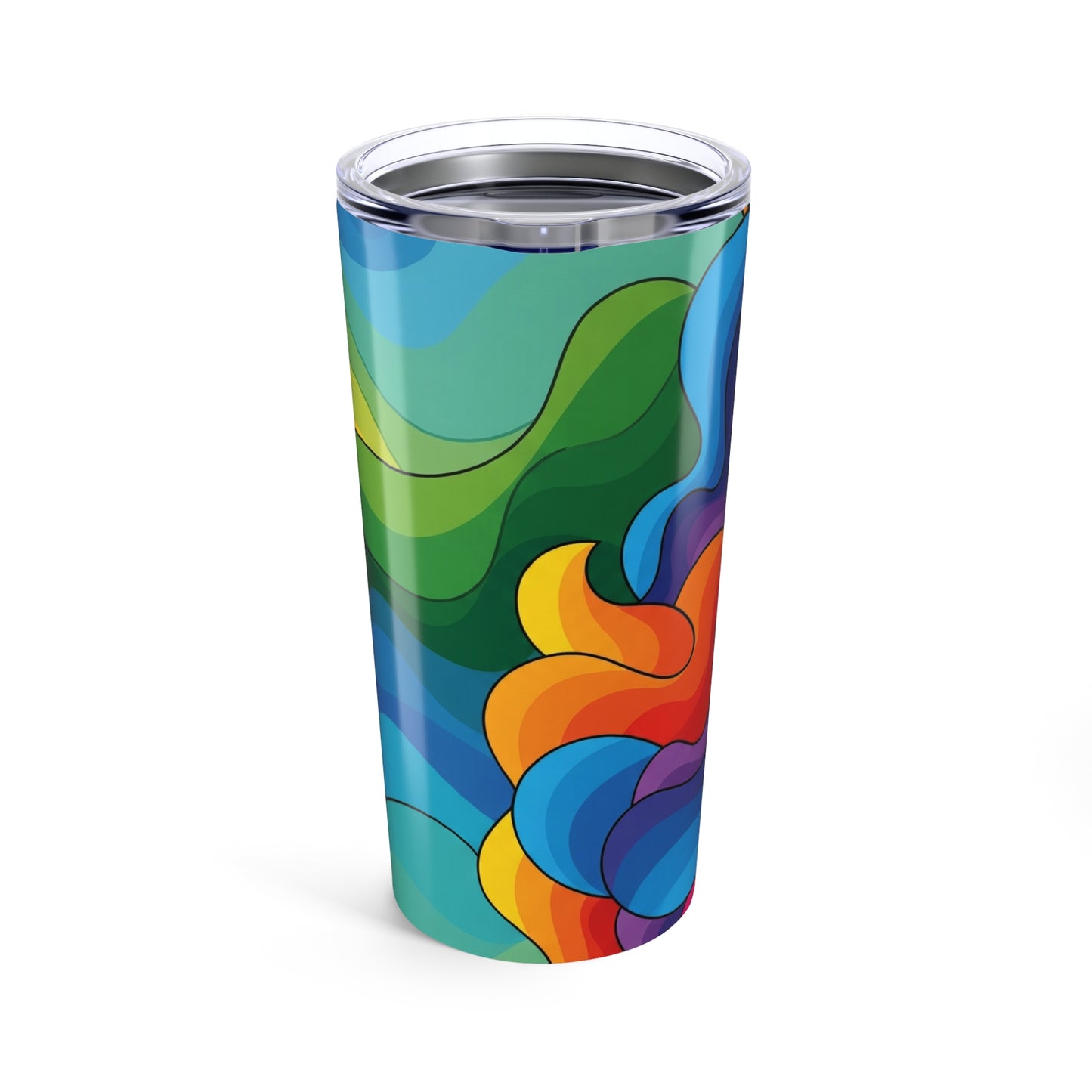 20 Oz Stainless Steel Tumbler Printed With Double Wall Insulation Spill Resistant Lid For Hot Or Cold Beverages