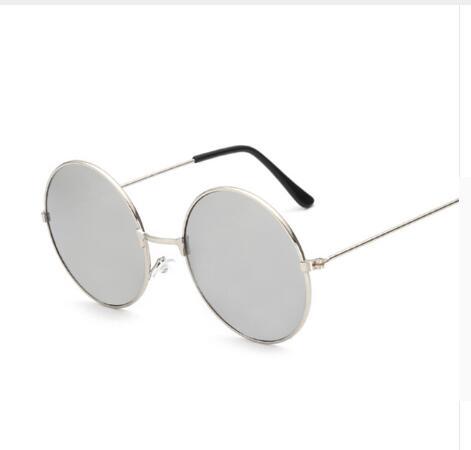 Vintage Round Sunglasses Circle Frame AC Lenses Trendy Metal Eyewear Sun Shielding Glasses Fashion Accessories