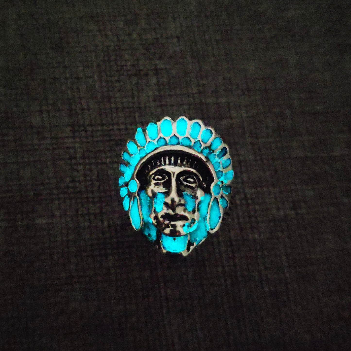 Mens Vintage Alloy Ring Geometric Indian Avatar Adjustable