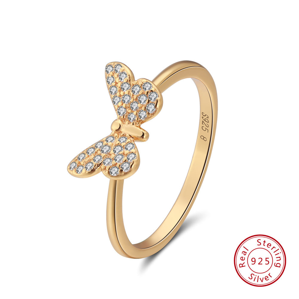 Butterfly Ring With AAA Zircon Inlay For Women Gift Jewelry