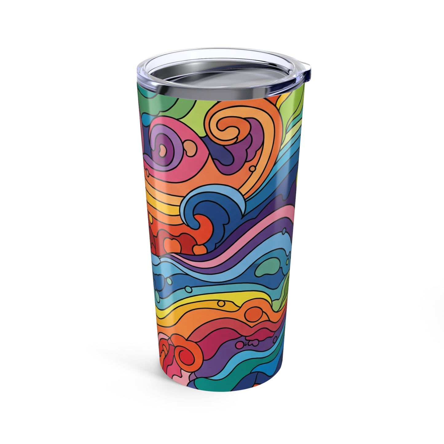 20Oz Stainless Steel Tumbler With Double Wall Vacuum Insulation Spill Resistant Durable Printed Design For