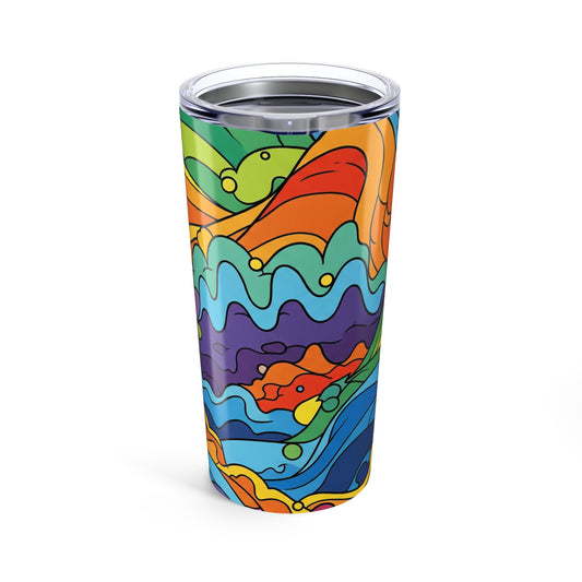 20oz Stainless Steel Tumbler With Vacuum Insulation Printed Travel Mug For Hot Or Cold Drinks Durable Dishwasher