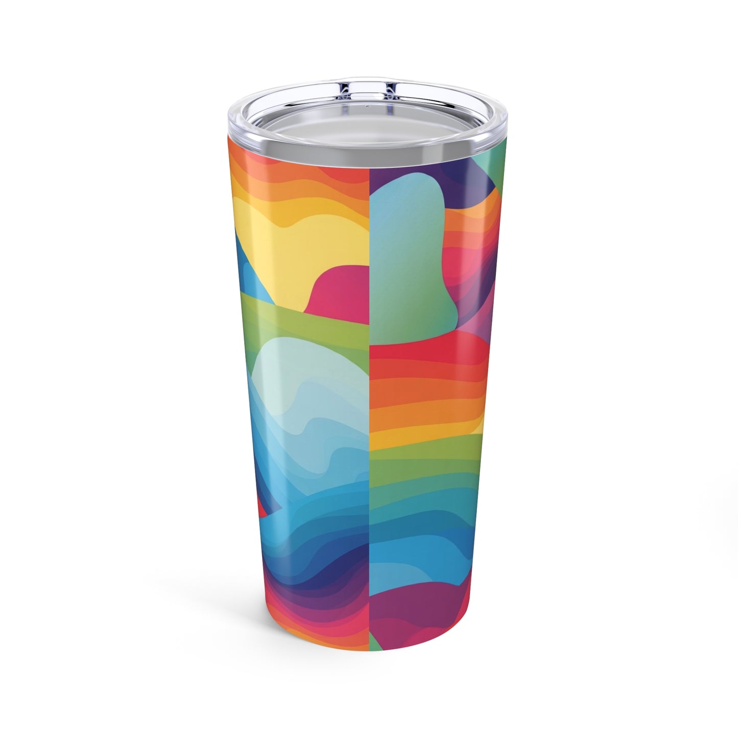 20oz Stainless Steel Travel Mug With Double Wall Vacuum Insulation And Printed Design For Hot And Cold Beverages
