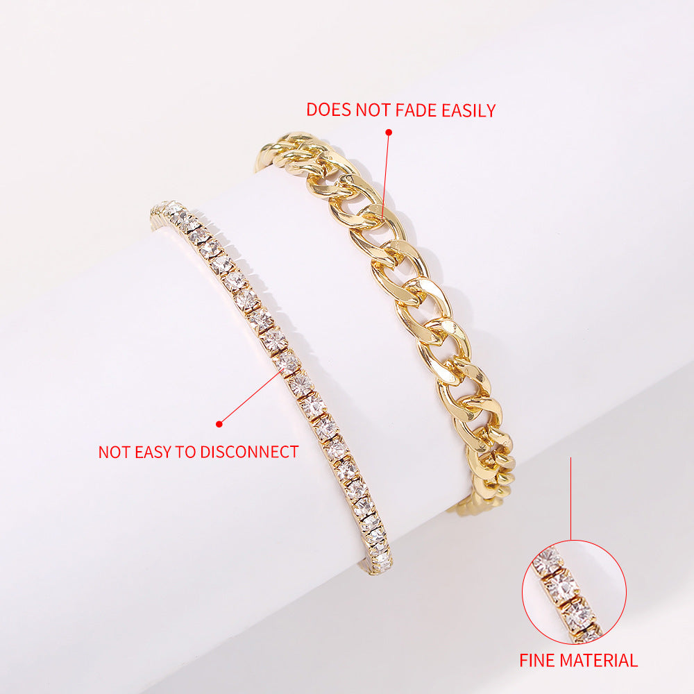 Womens Bold Alloy Thick Chain Bracelet Exaggerated Statement Jewelry Golden Iron Chain Gift For Her Gift Ideas
