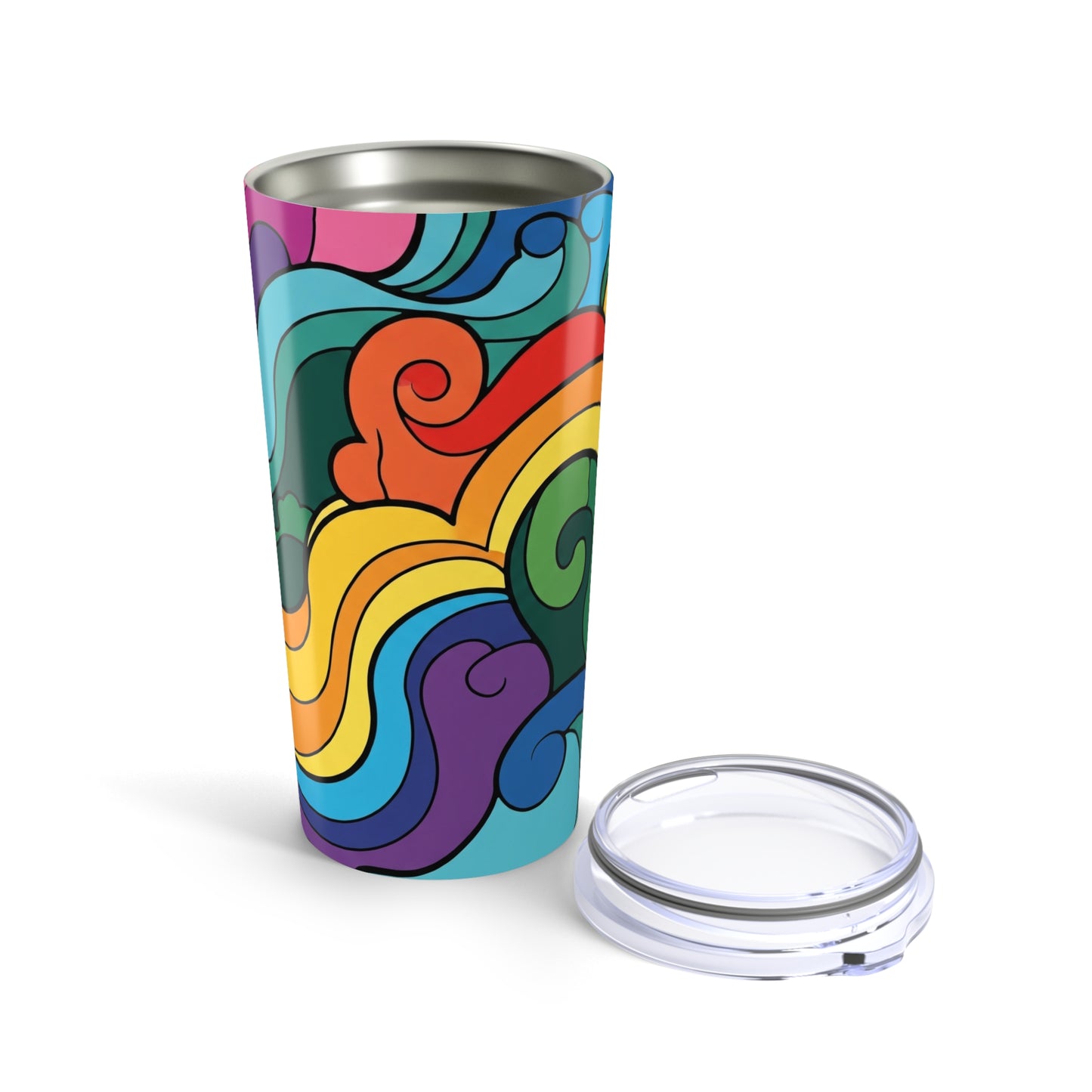 20oz Stainless Steel Tumbler With Double Wall Vacuum Insulation Leak Proof Travel Mug With Lid Printed For Hot Or