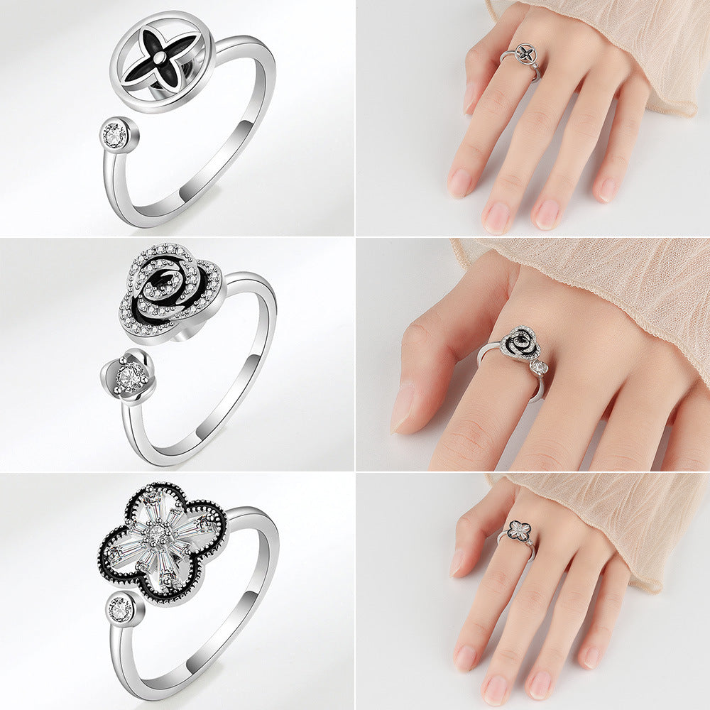 Unisex Fashion Ring With Personality Design White Gold
