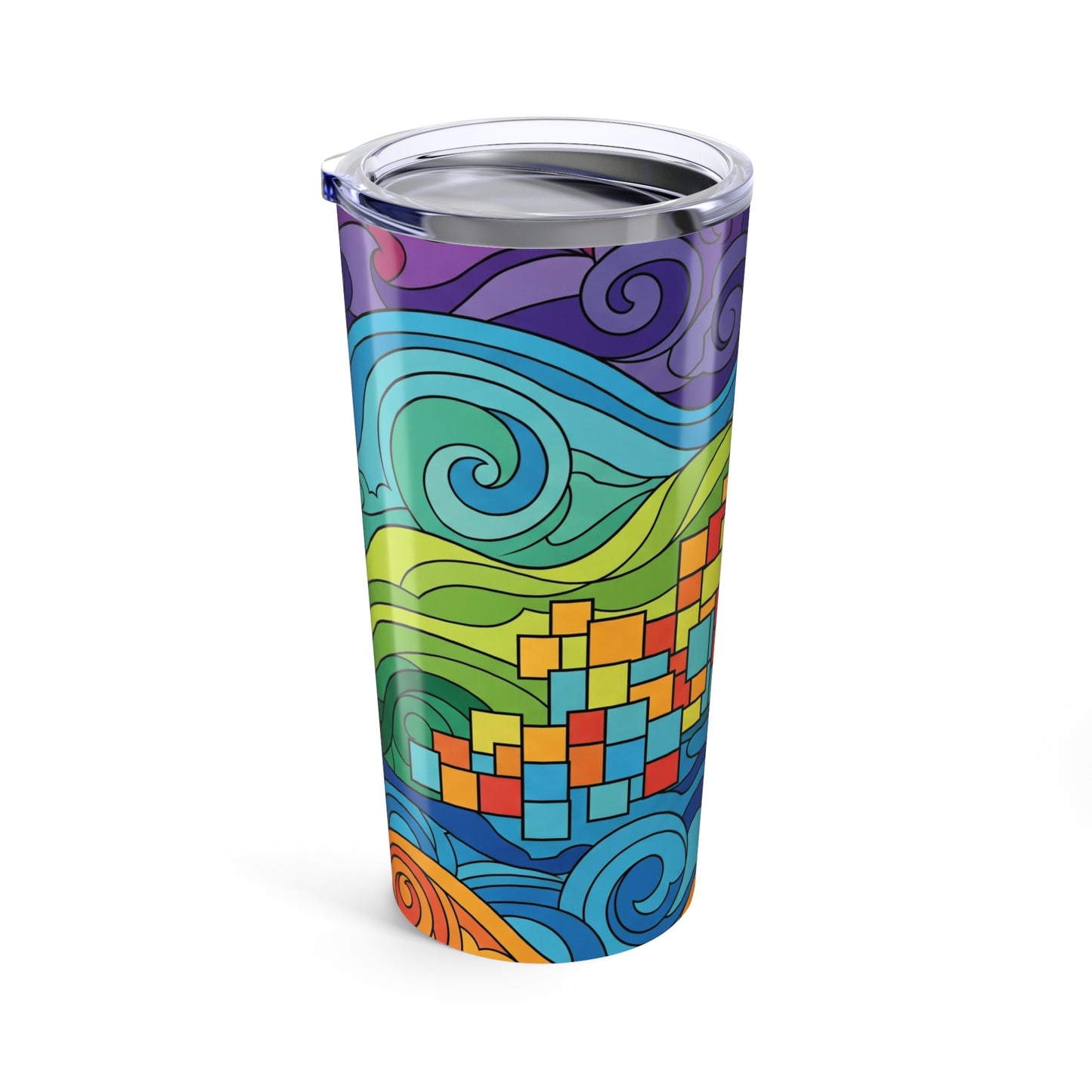 20oz Stainless Steel Tumbler With Vibrant Design Double Wall Vacuum Insulation Leak Proof Lid For Hot Or Cold