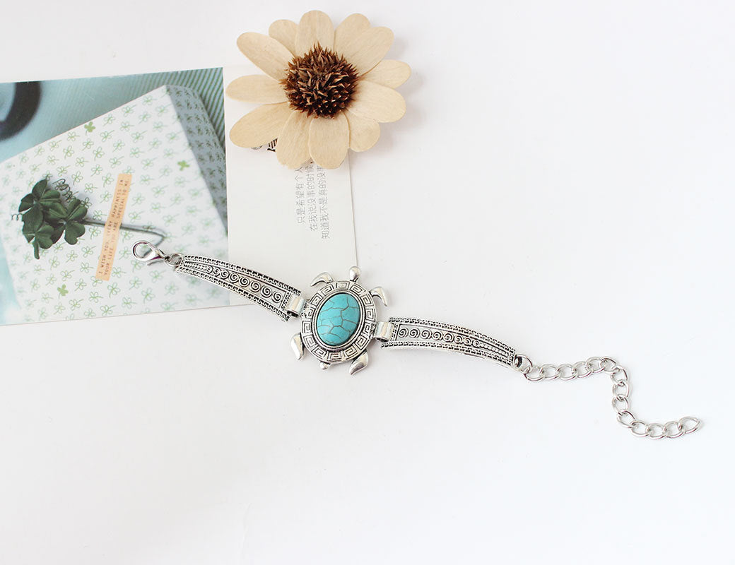 Turquoise Turtle Bracelet For Women Alloy Animal Jewelry Gift Opening Ceremony Travel Anniversary Celebrations