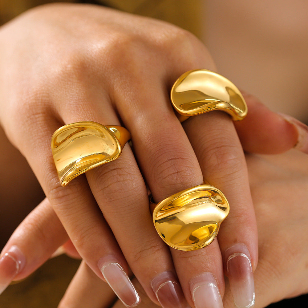 18K Gold Cold Style Mirror Jewelry