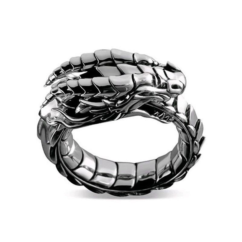 Vintage Dragon Ring European Metal Band For Men Gothic
