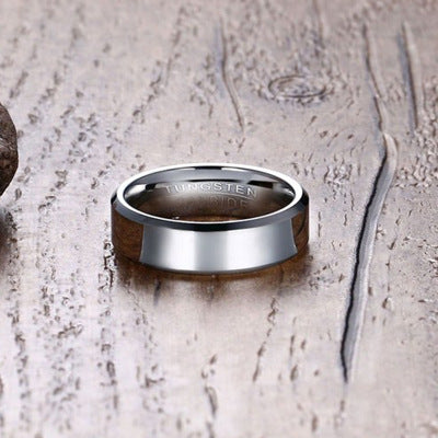 Mens Tungsten Steel Ring Unisex Fashion Ring Black And Steel Band Jewelry Gift For Him And Her For Daily Style