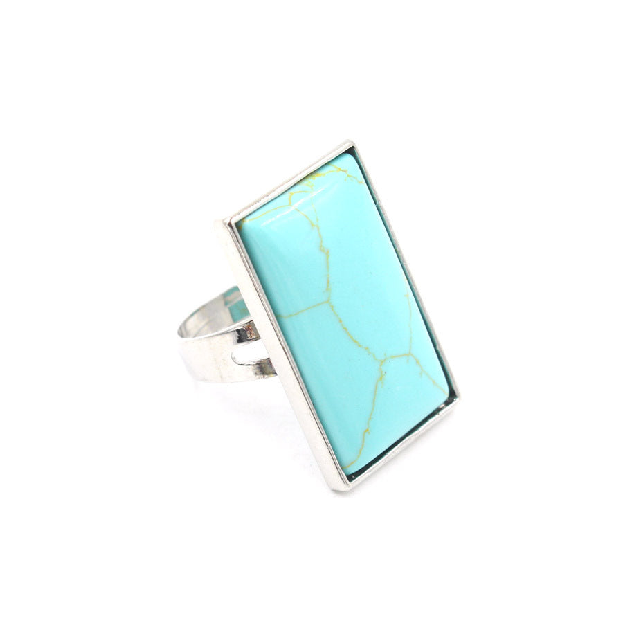 Mens Natural Crystal Geometric Ring Gold Plated Semi Precious Stone Fashion Jewelry Accessory Gift For Him Lux