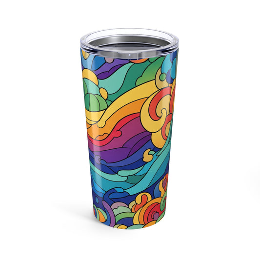 20oz Stainless Steel Travel Tumbler Featuring Printed Design Double Wall Vacuum Insulated Spill Resistant BPA Free