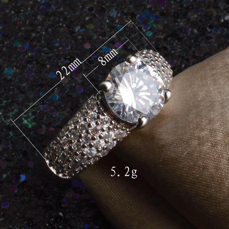 Copper Zircon Four Claw Diamond Ring For Women Korean Style Jewelry Gift For Everyday Wear And Shine For Style