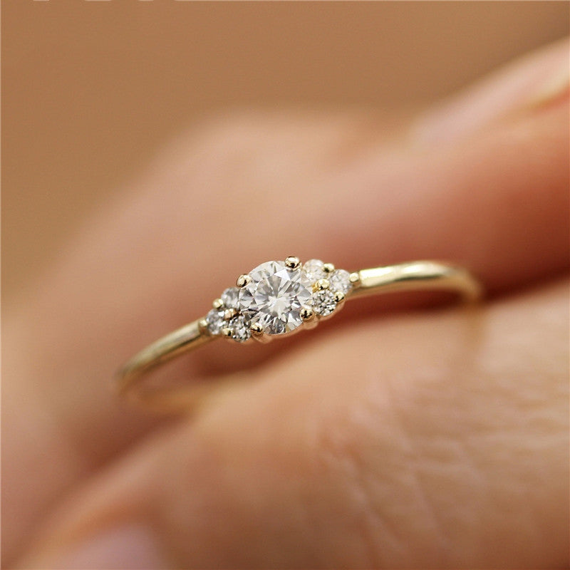 Heart Ring For Women Electroplated Copper With White Gold Gem Accents Elegant Fashion Jewelry Gift Travel Souvenir