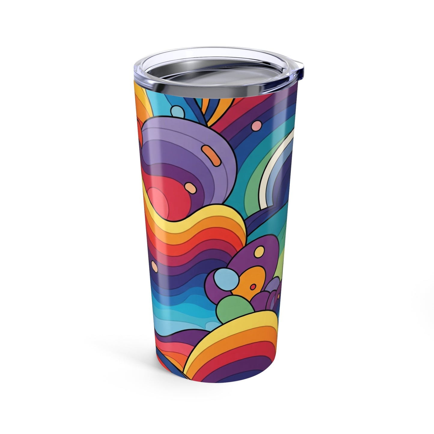20 Ounce Stainless Steel Tumbler With Double Wall Vacuum Insulation Leak Proof Travel Coffee Mug Printed Design