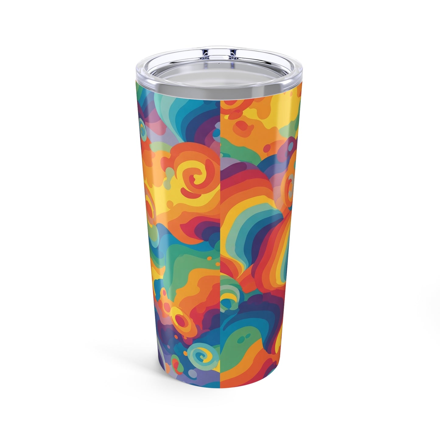 20oz Stainless Steel Tumbler With Double Wall Vacuum Insulation And Printed Design For Hot And Cold Beverages