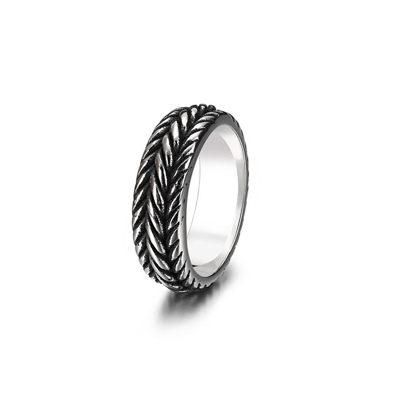 Vintage Mesh Woven Titanium Steel Ring For Men Skull Pattern Unisex 8mm Band Durable Everyday Wear Style Today