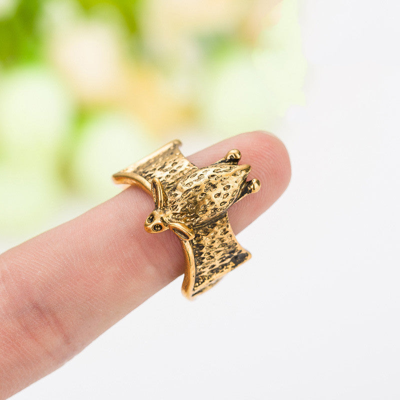 Unisex Bat Ring Electroplated Alloy Animal Jewelry Gift Ancient Gold For Celebration Everyday Style Accessory