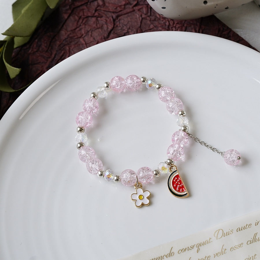 Womens Beaded Bracelet With Pearl Crystal And Alloy Animal Zodiac Charms Cartoon Adjustable Length Cute Charm