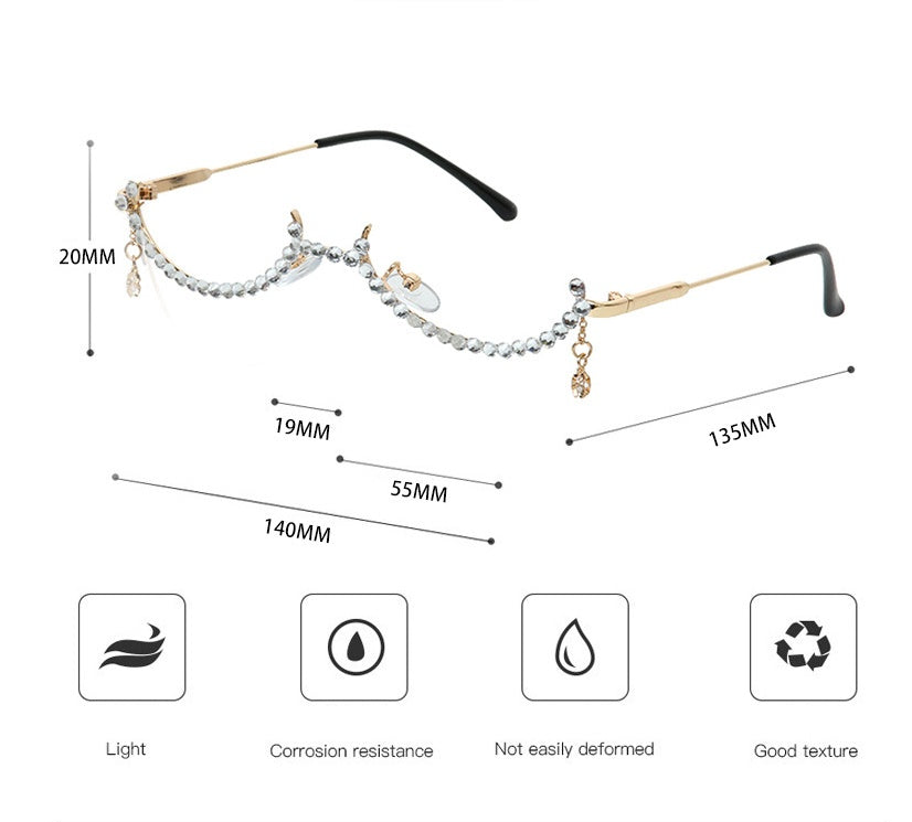 Half Rim Glasses Lightweight Eyewear Model 9021B Half Frame Spectacles For Everyday Use Stylish Look Ultra Durable
