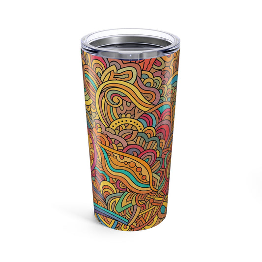 20oz Stainless Steel Tumbler With Design Double Wall Vacuum Insulated Spill Resistant Travel Mug For Hot And Cold