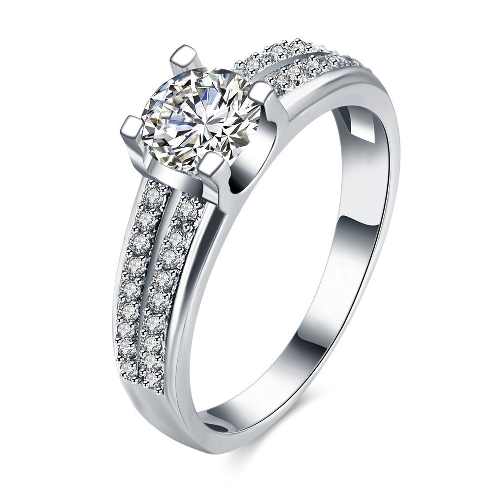 Couple Ring European American Style Platinum Plated Jewelry