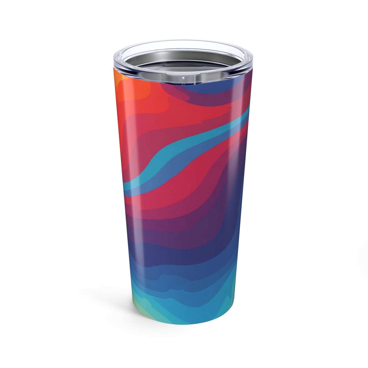 20 Oz Stainless Steel Tumbler With Printed Design And Double Wall Insulation Secure Lid For Hot Or Cold Beverages