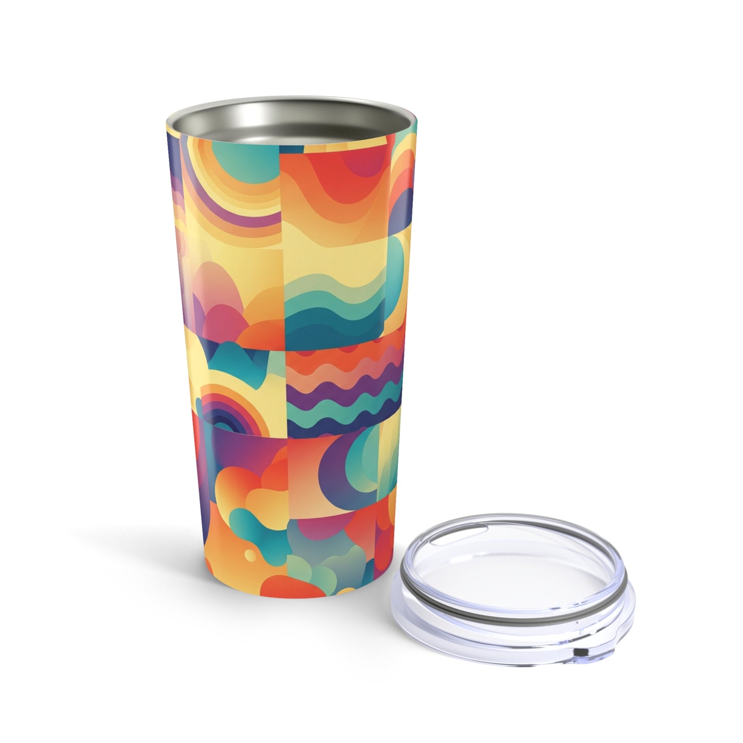 20oz Stainless Steel Travel Mug With Double Wall Insulation Leak Proof Printed Design And Durable Lid For Hot