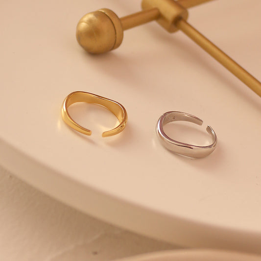 Adjustable Retro Silver Ring Electroplated Wavy Opening Band For Festivals Bulk Packed Gift Fashion Festival Accessory