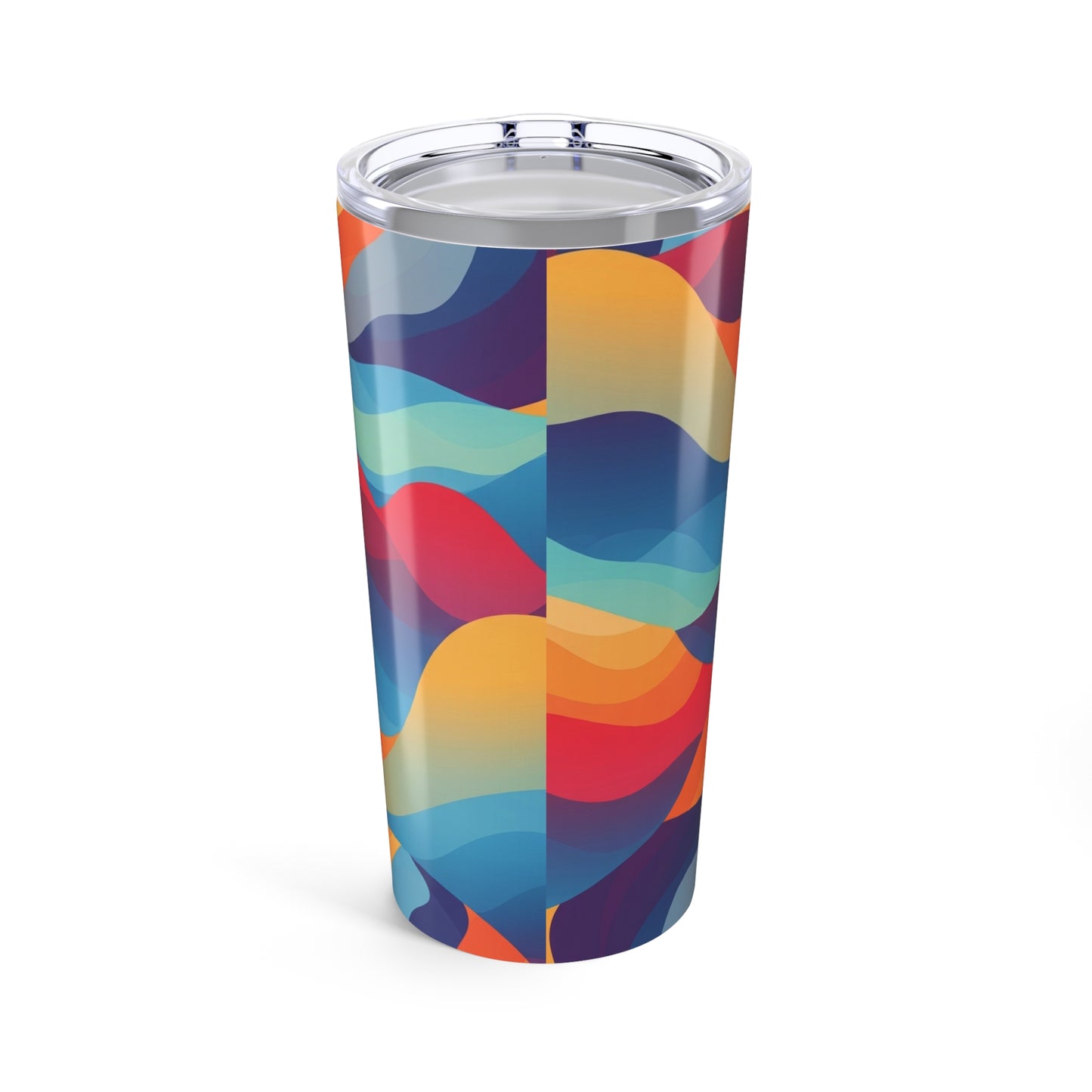 20oz Vacuum Insulated Tumbler With Printed Design Double Wall Stainless Steel With Spill Resistant Lid